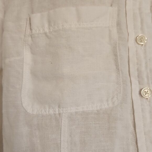 Banana Republic Women's Button-Down Long Sleeves Shirt White Small Petite - Picture 5 of 16